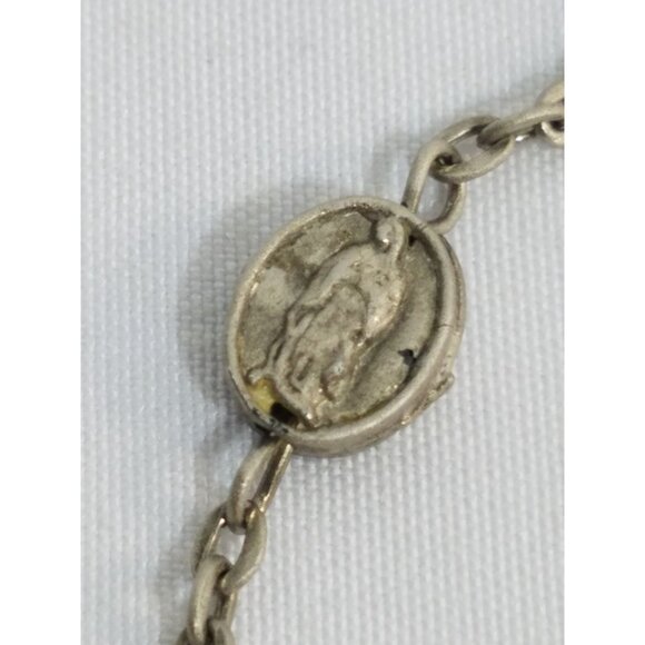 Vintage Rosary St Benedict and Lady of My Guadelupe Red Blue Yellow Beads - Picture 6 of 8